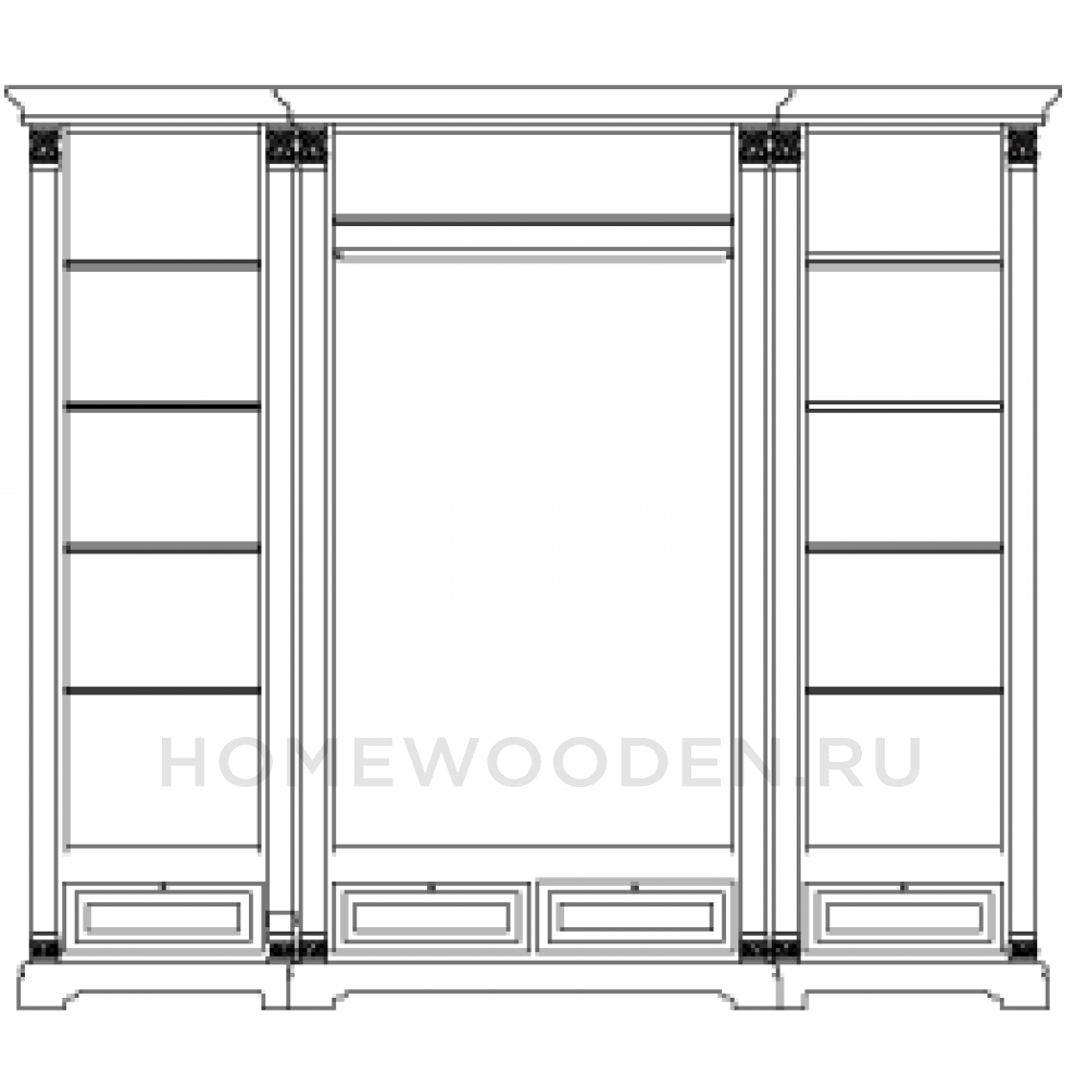Шкаф для платья и белья Престиж ГМ 5924