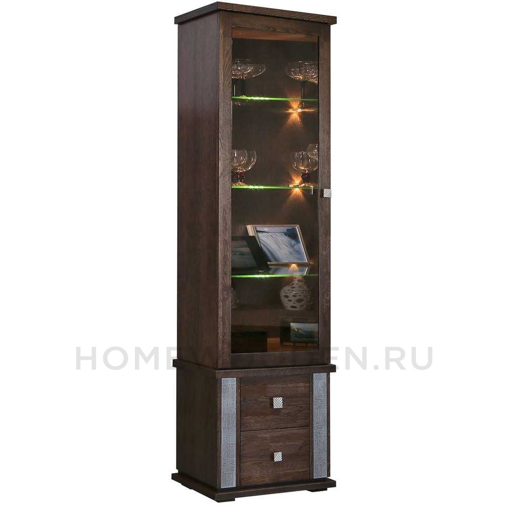 Шкаф с витриной Тунис П6.343.0.21 (П343.21Ш)