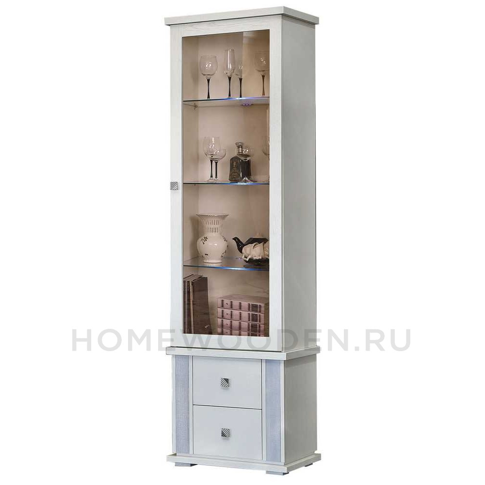 Шкаф с витриной Тунис П6.343.0.21 (П343.21Ш)