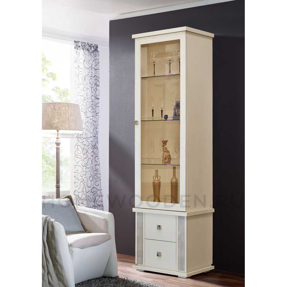 Шкаф с витриной Тунис П6.343.0.21 (П343.21Ш)