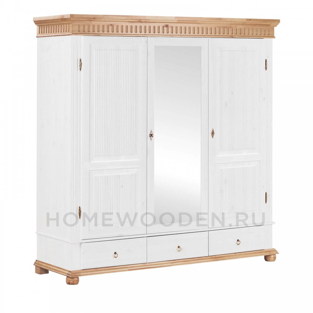 Шкаф "Хельсинки" 3SPGT-M из массива сосны