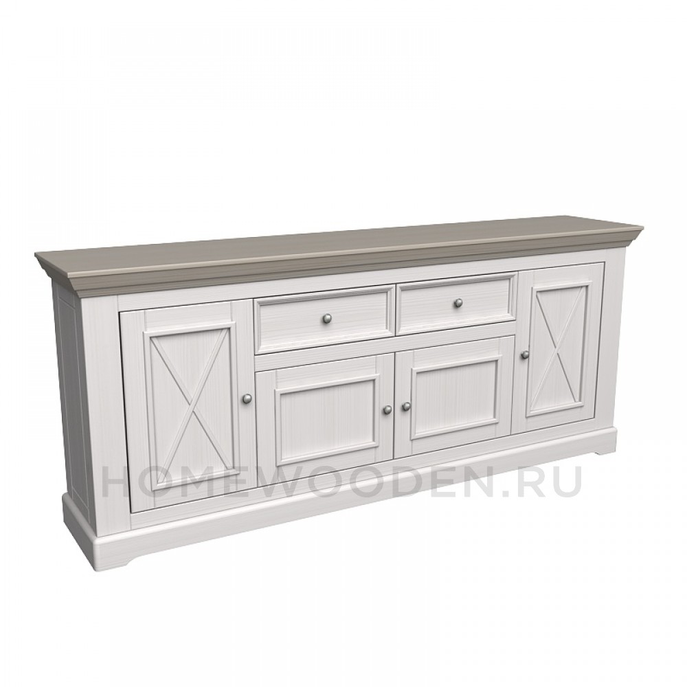 КОМОД ФОРЕСТ 4 ДВЕРИ 2 ЯЩИКА БЕЛЫЙ ВОСК/АНТРАЦИТ