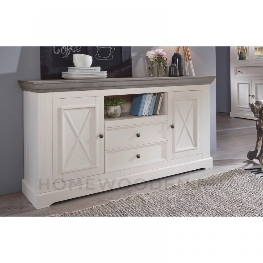 КОМОД ФОРЕСТ 2 ДВЕРИ 2 ЯЩИКА БЕЛЫЙ ВОСК/АНТРАЦИТ