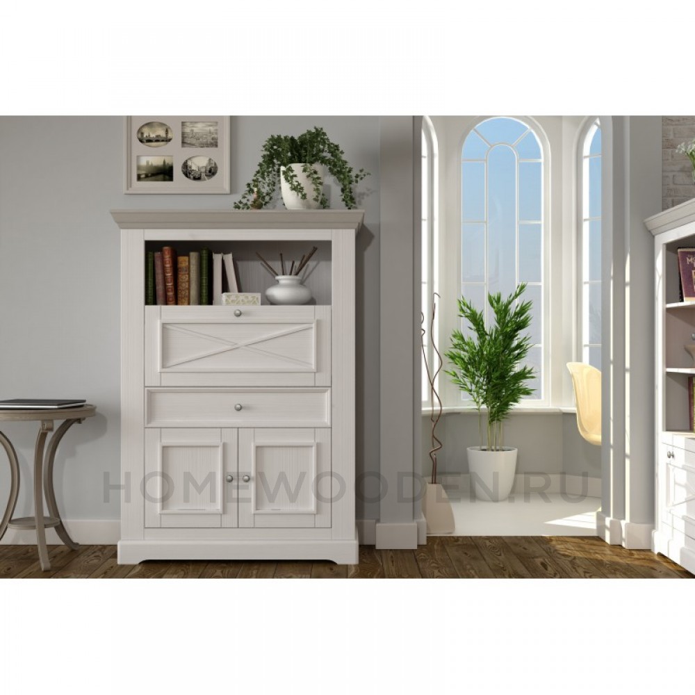 КОМОД ФОРЕСТ 3 ДВЕРИ 1 ЯЩИК БЕЛЫЙ ВОСК/АНТРАЦИТ