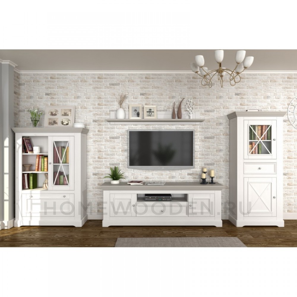 КОМОД ФОРЕСТ 2 ДВЕРИ И ПОЛКИ БЕЛЫЙ ВОСК/АНТРАЦИТ