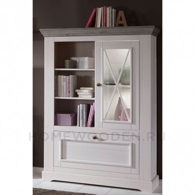 КОМОД ФОРЕСТ 2 ДВЕРИ И ПОЛКИ БЕЛЫЙ ВОСК/АНТРАЦИТ