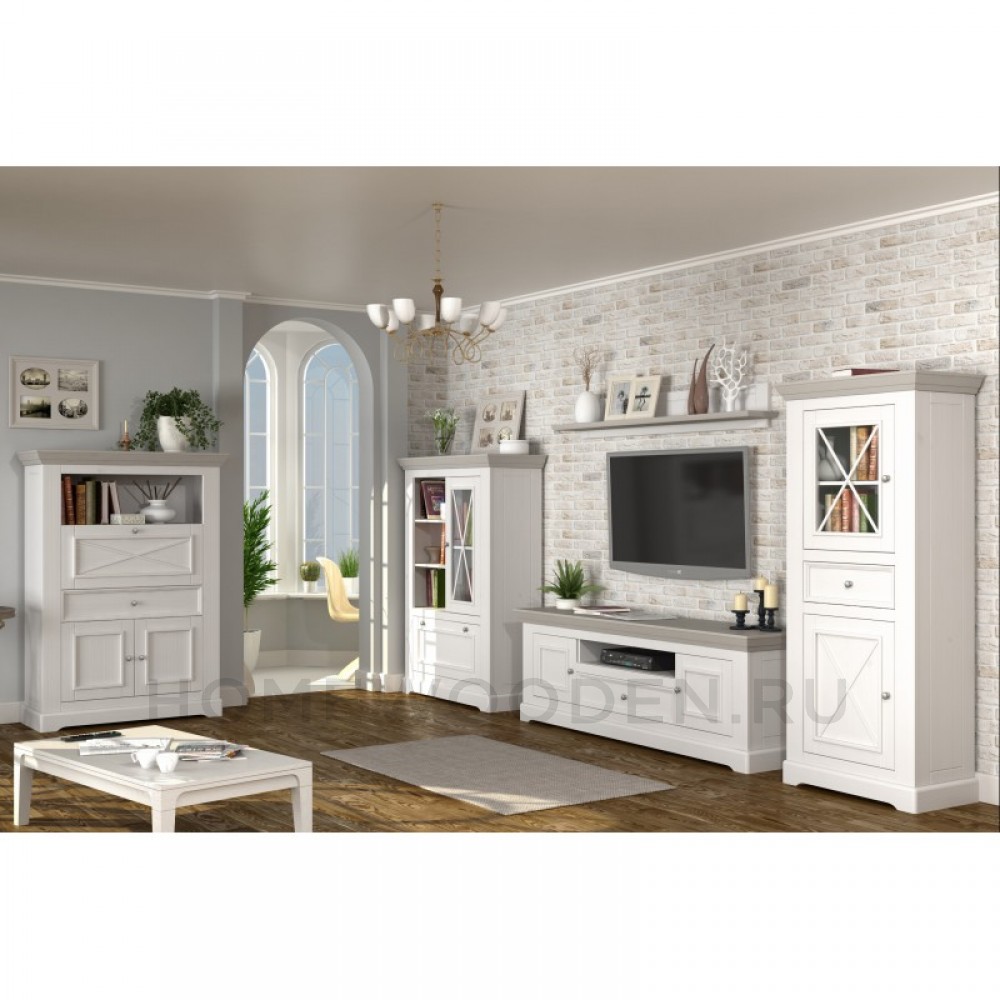 КОМОД ФОРЕСТ 2 ДВЕРИ И ПОЛКИ БЕЛЫЙ ВОСК/АНТРАЦИТ