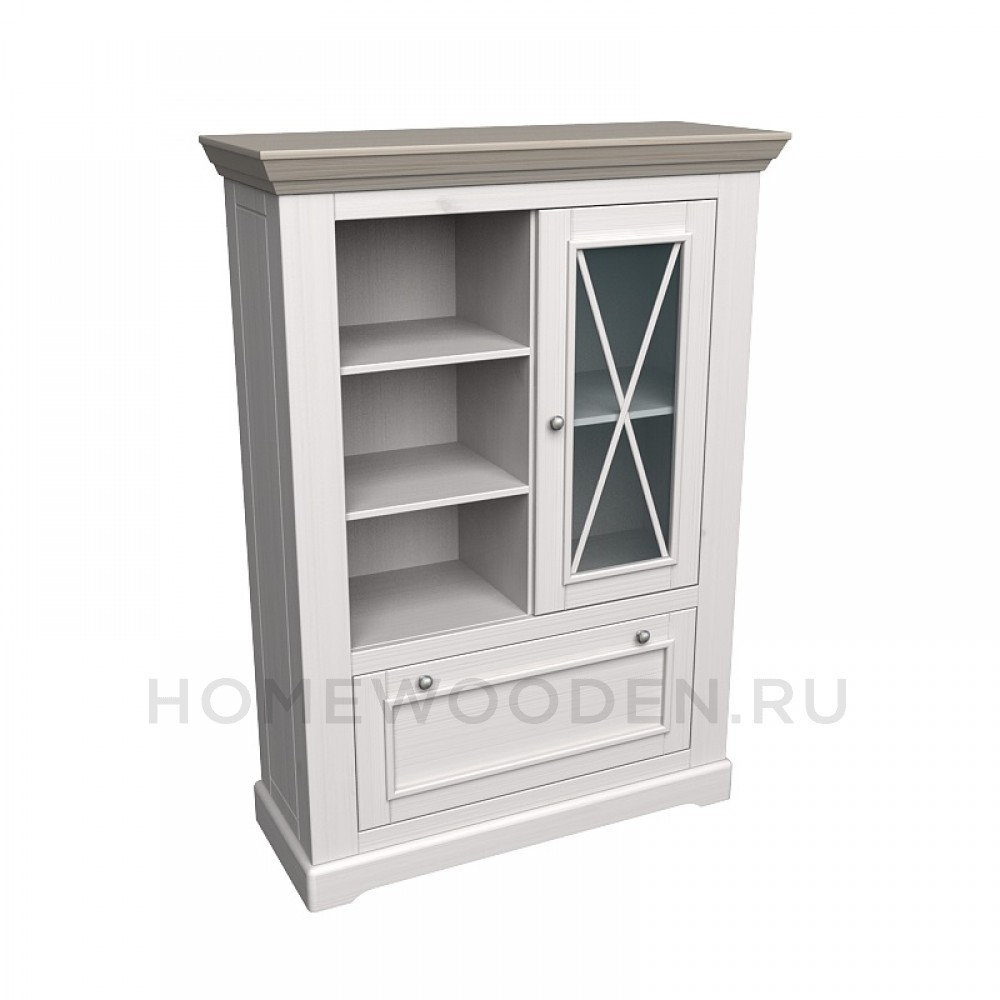 КОМОД ФОРЕСТ 2 ДВЕРИ И ПОЛКИ БЕЛЫЙ ВОСК/АНТРАЦИТ