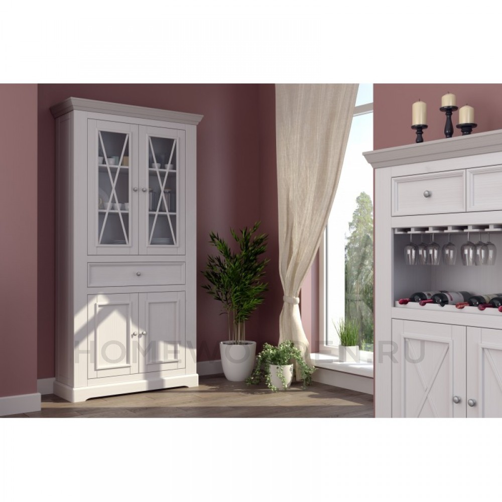 КОМОД-БАР ФОРЕСТ 2 ДВЕРИ 2 ЯЩИКА БЕЛЫЙ ВОСК/АНТРАЦИТ