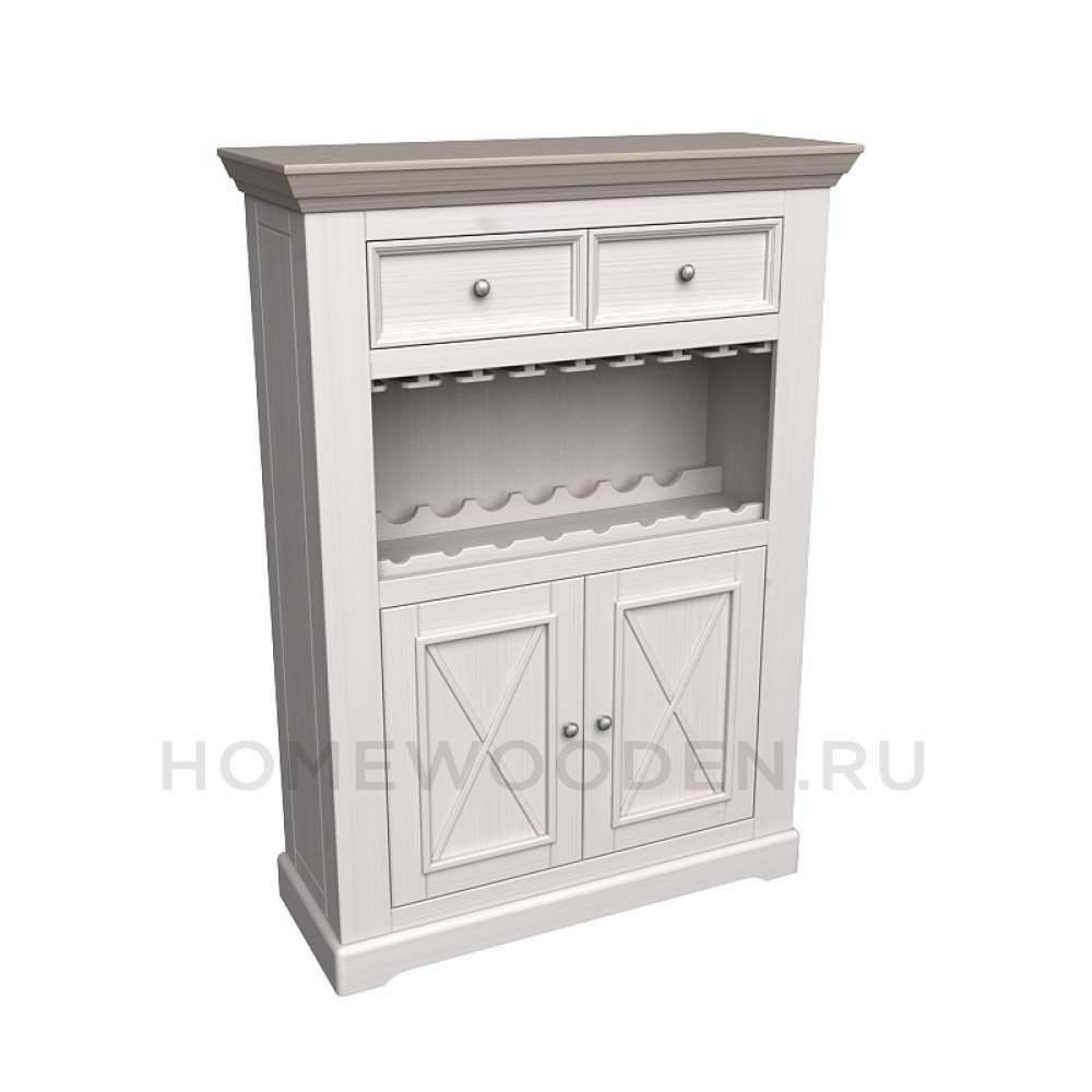 КОМОД-БАР ФОРЕСТ 2 ДВЕРИ 2 ЯЩИКА БЕЛЫЙ ВОСК/АНТРАЦИТ