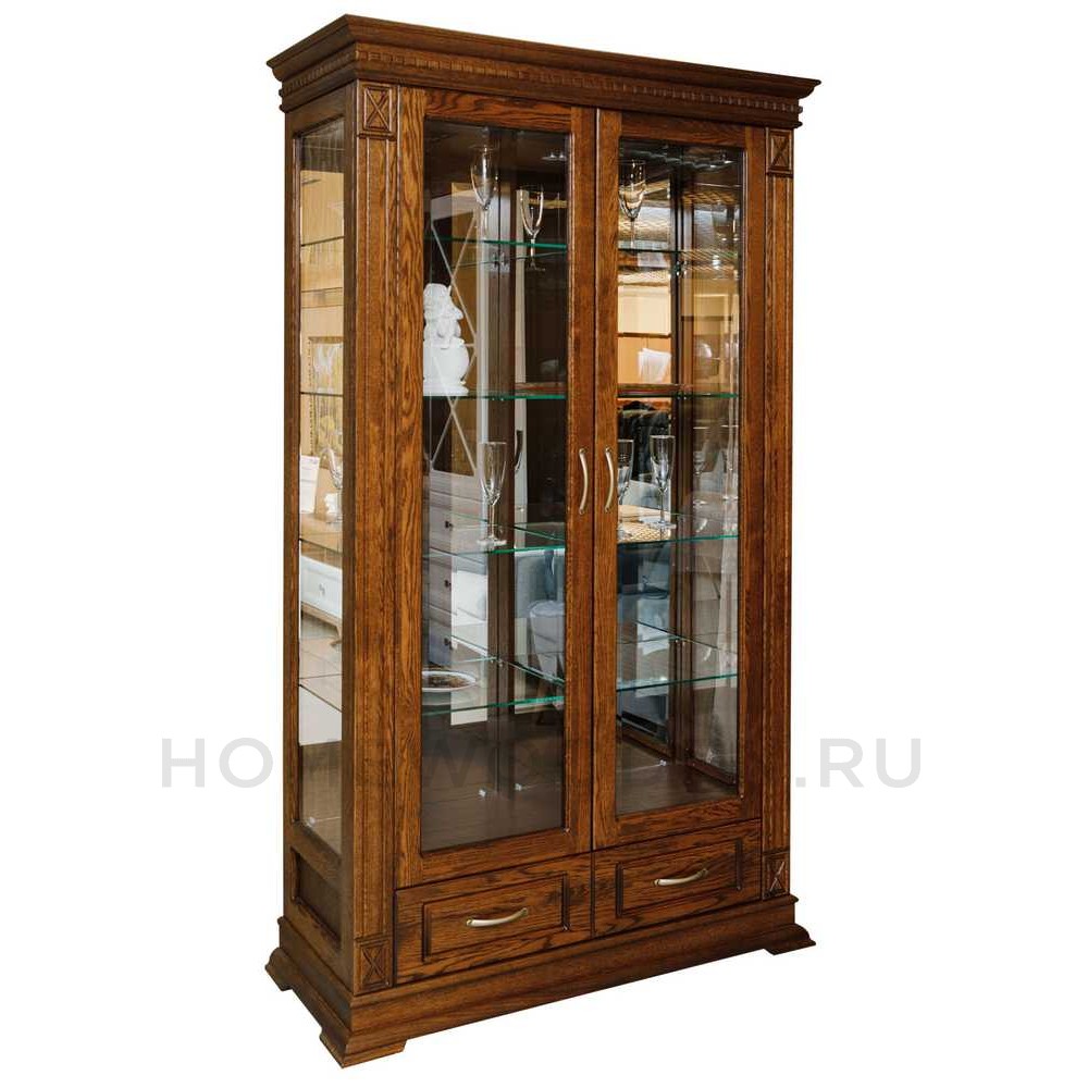 Шкаф-витрина 2д Верди Классик П1.0487.0.21 (П487.21з)