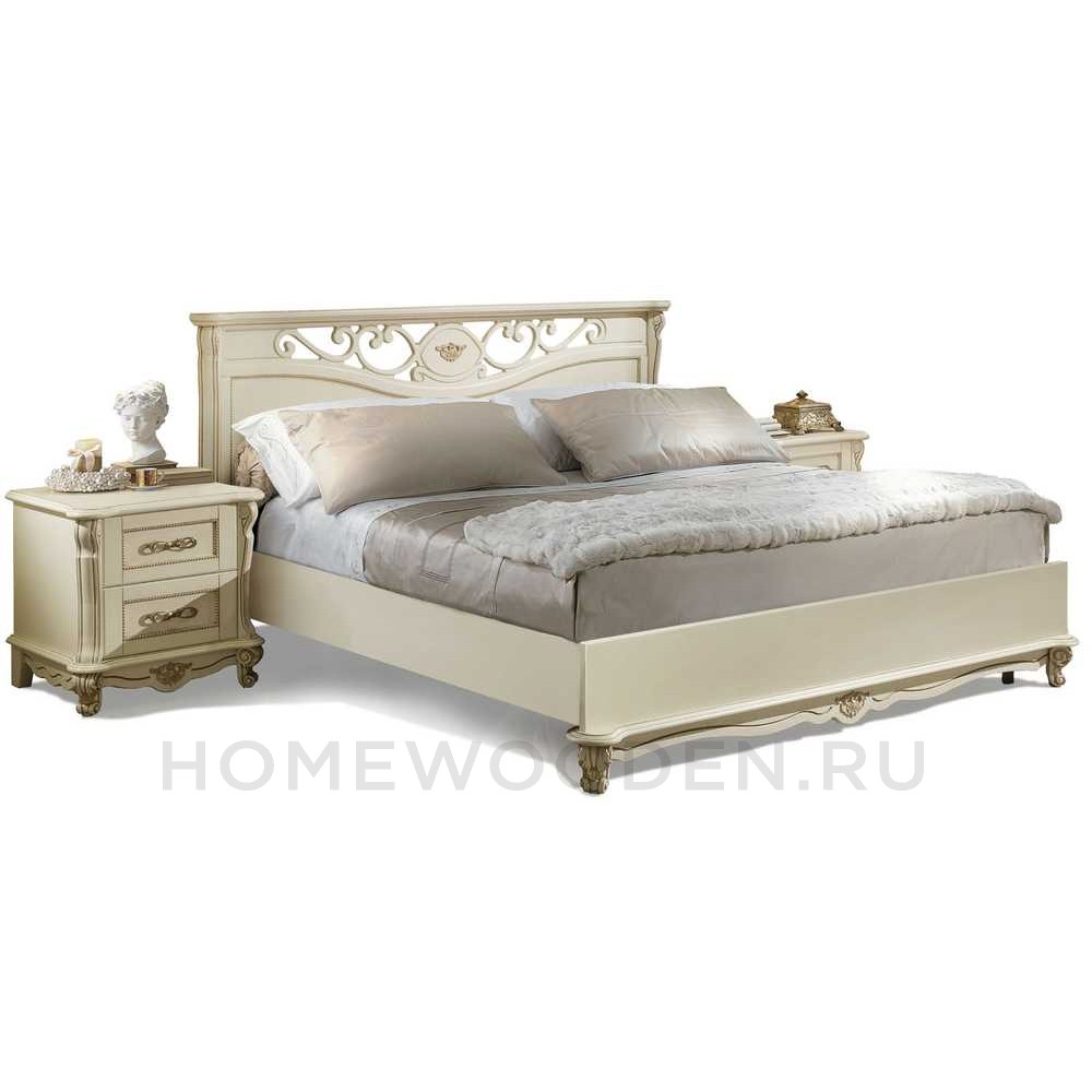 Кровать двойная Алези 16/1 с низким изножьем П349.16/1