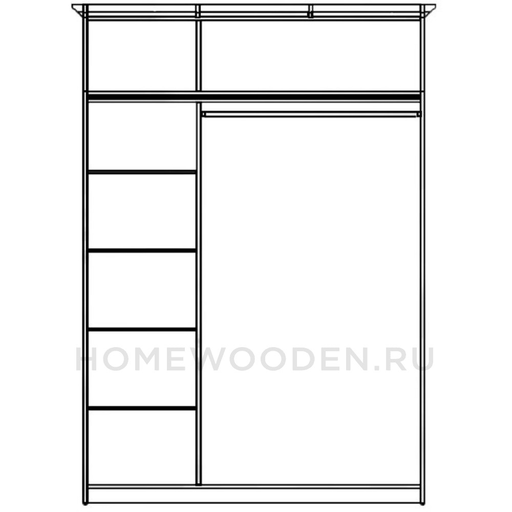 Шкаф для платья и белья Купава ГМ 8427-01