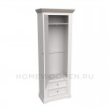 ШКАФ ДЛЯ ОДЕЖДЫ ФОРЕСТ 1 ДВЕРЬ 2 ЯЩИКА БЕЛЫЙ ВОСК/АНТРАЦИТ