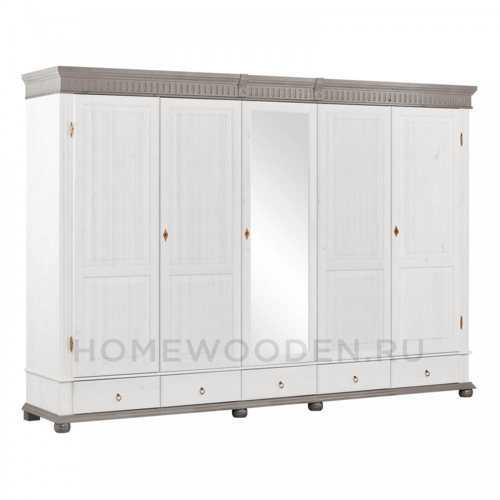 Шкаф "Хельсинки" 5SPGT-M из массива сосны