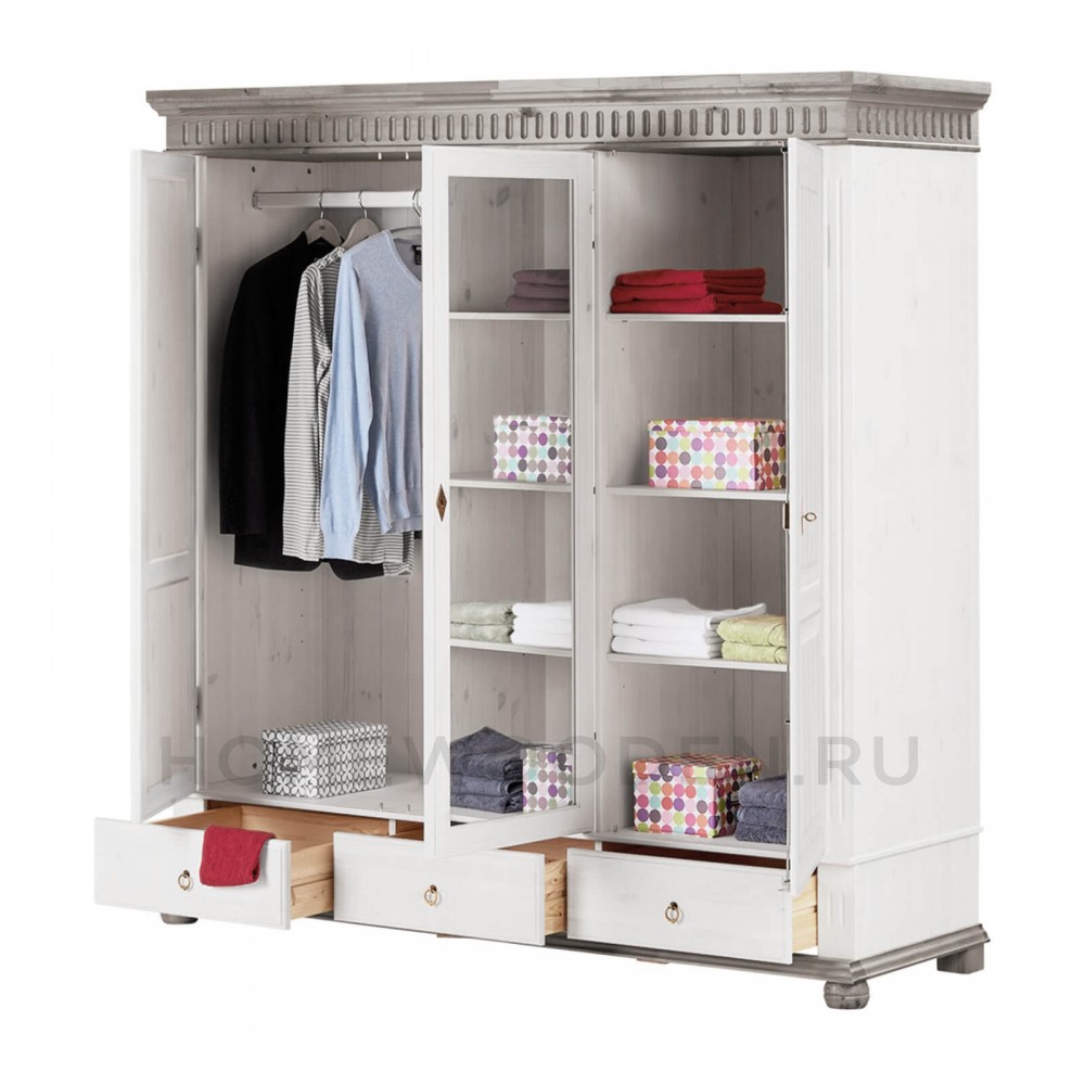 Шкаф "Хельсинки" 3SPGT из массива сосны