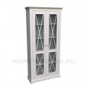 ВИТРИНА ФОРЕСТ С 2 СТЕКЛЯННЫМИ ДВЕРЯМИ БЕЛЫЙ ВОСК/АНТРАЦИТ