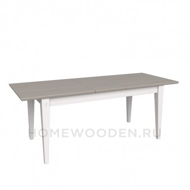 СТОЛ ОБЕДЕННЫЙ ФОРЕСТ СО ВСТАВКОЙ 160(199см)Х80см БЕЛЫЙ ВОСК/АНТРАЦИТ