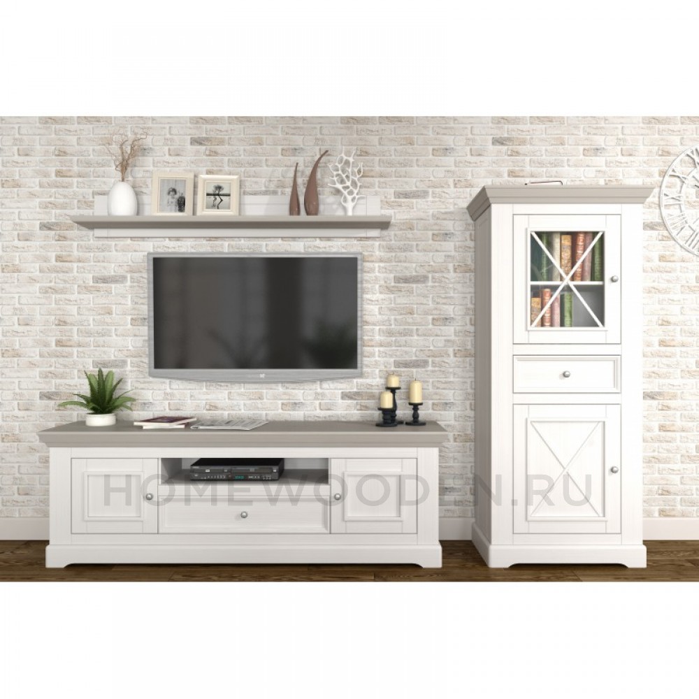 ШКАФ ДЛЯ ПОСУДЫ ФОРЕСТ НИЗКИЙ 2 ДВЕРИ 1 ЯЩИК БЕЛЫЙ ВОСК/АНТРАЦИТ