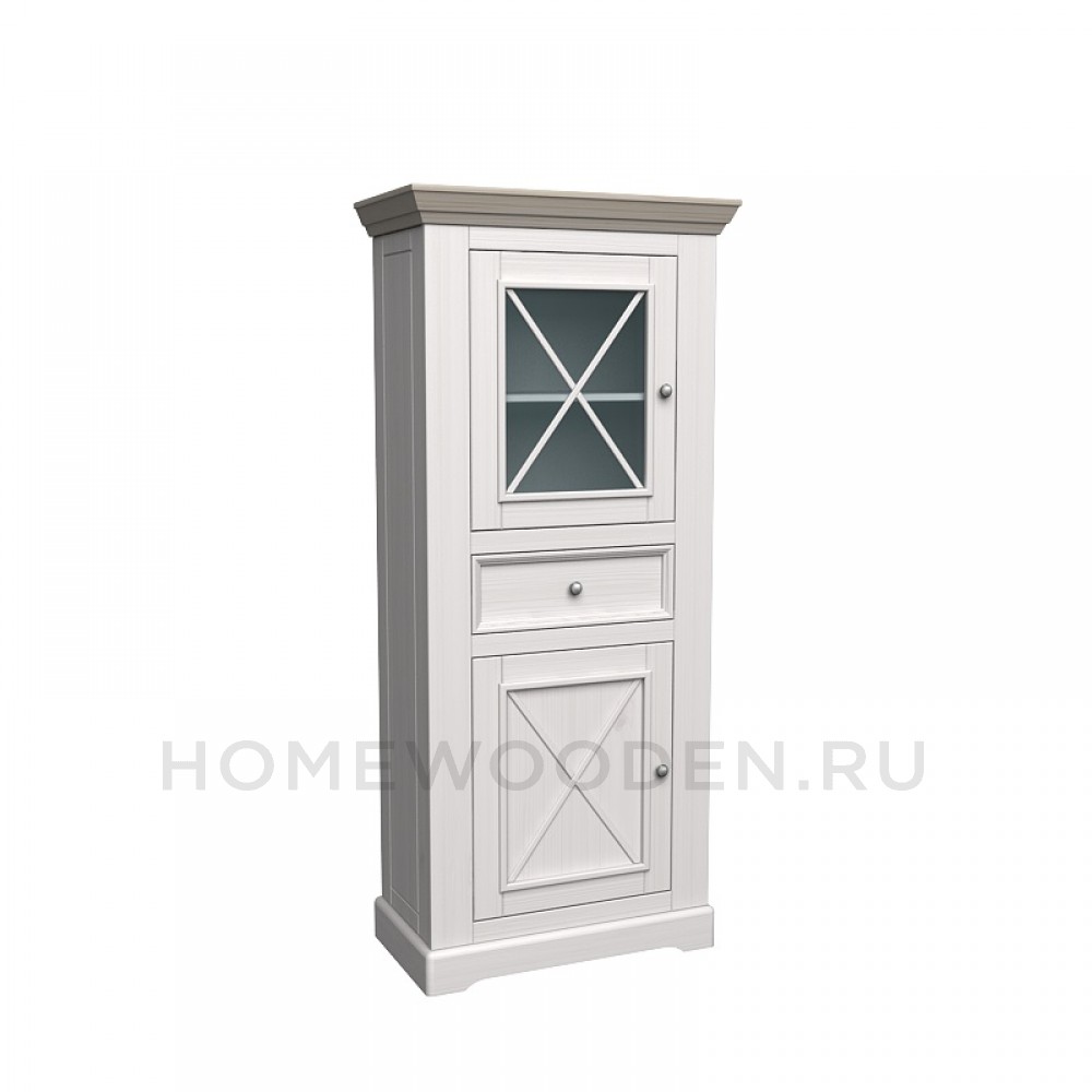 ШКАФ ДЛЯ ПОСУДЫ ФОРЕСТ НИЗКИЙ 2 ДВЕРИ 1 ЯЩИК БЕЛЫЙ ВОСК/АНТРАЦИТ