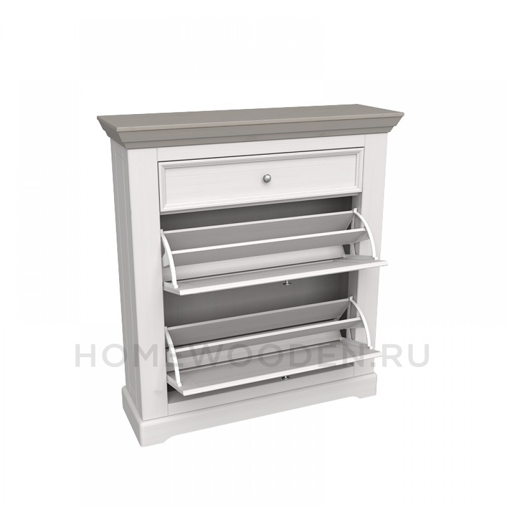 ТУМБА ДЛЯ ОБУВИ ФОРЕСТ БЕЛЫЙ ВОСК/АНТРАЦИТ