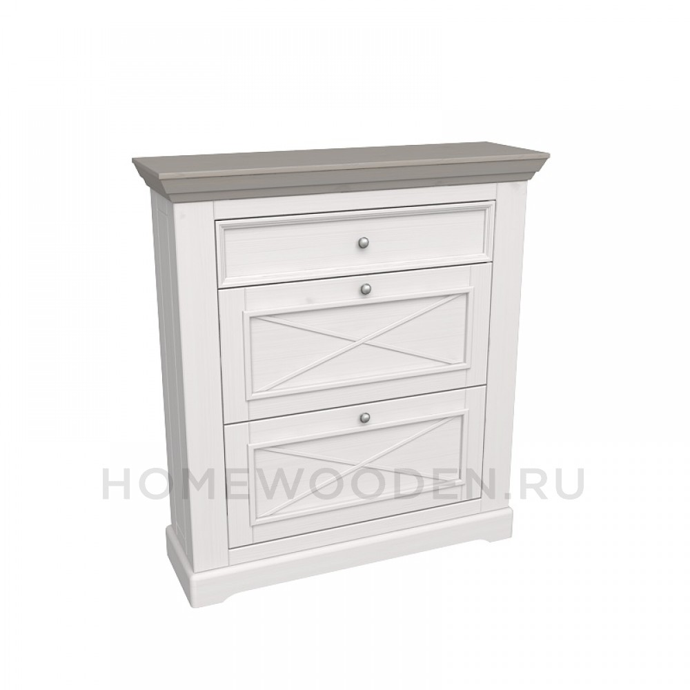 ТУМБА ДЛЯ ОБУВИ ФОРЕСТ БЕЛЫЙ ВОСК/АНТРАЦИТ