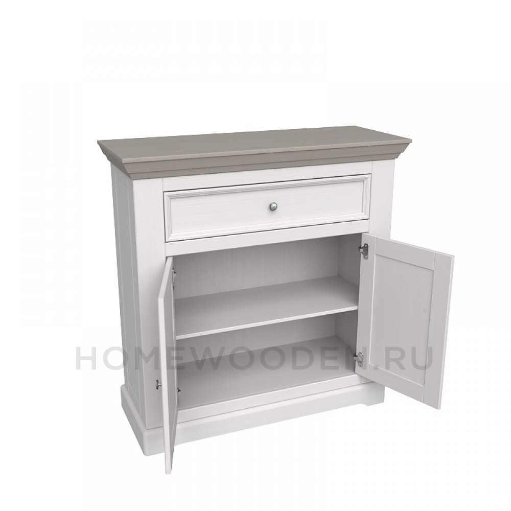 КОМОД ФОРЕСТ 2 ДВЕРИ 1 ЯЩИК БЕЛЫЙ ВОСК/АНТРАЦИТ