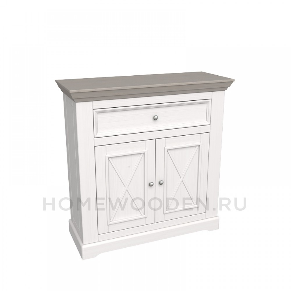 КОМОД ФОРЕСТ 2 ДВЕРИ 1 ЯЩИК БЕЛЫЙ ВОСК/АНТРАЦИТ