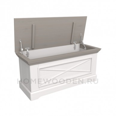 СУНДУК ФОРЕСТ С ОТКИДНОЙ КРЫШКОЙ БЕЛЫЙ ВОСК/АНТРАЦИТ