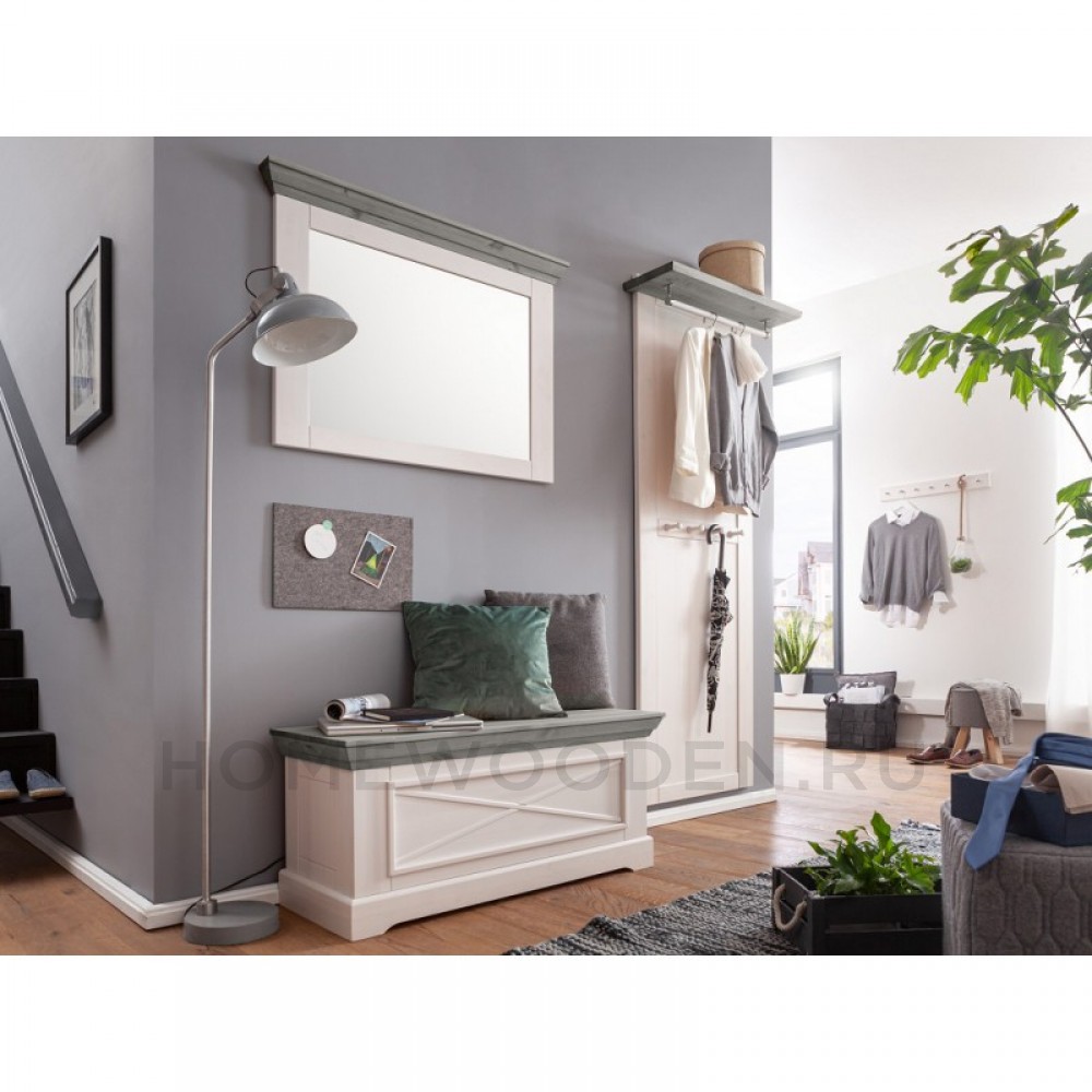 ПОЛКА НАВЕСНАЯ СО ШТАНГОЙ ФОРЕСТ БЕЛЫЙ ВОСК/АНТРАЦИТ