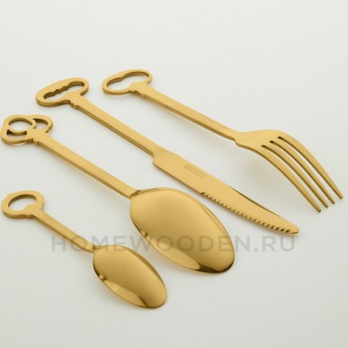 Набор столовых приборов Seletti Keytlery Gold