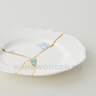 Десертная тарелка Seletti Kintsugi фарфор 09603 Десертная тарелка Seletti Kintsugi фарфор 09603