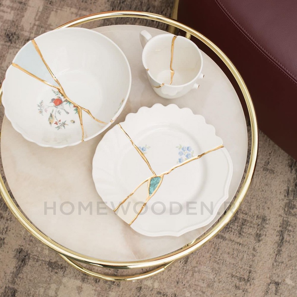 Десертная тарелка Seletti Kintsugi фарфор 09603