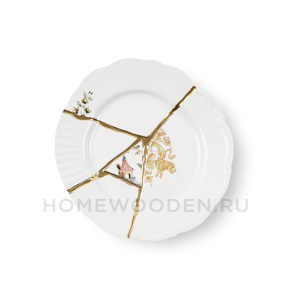 Десертная тарелка Seletti Kintsugi фарфор 09602