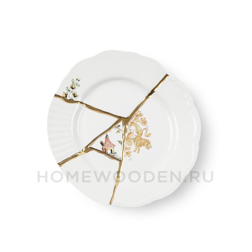 Десертная тарелка Seletti Kintsugi фарфор 09602