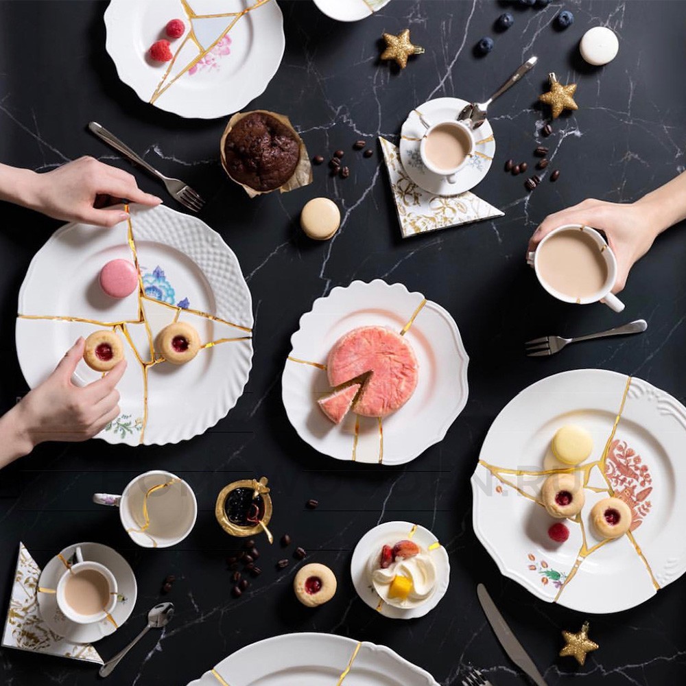 Кофейная пара Seletti Kintsugi фарфор 09642