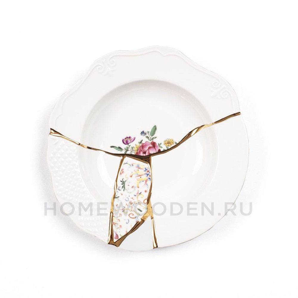 Тарелка глубокая Seletti Kintsugi фарфор 09623
