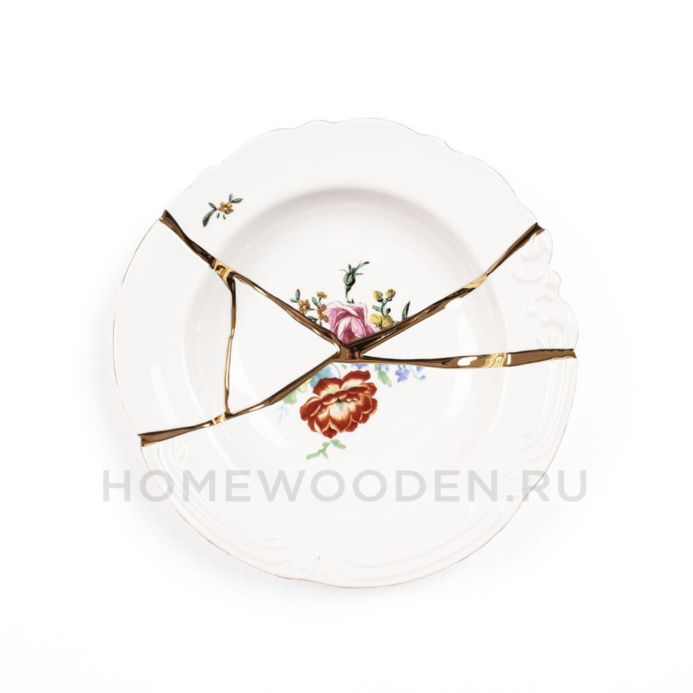 Тарелка глубокая Seletti Kintsugi фарфор 09622