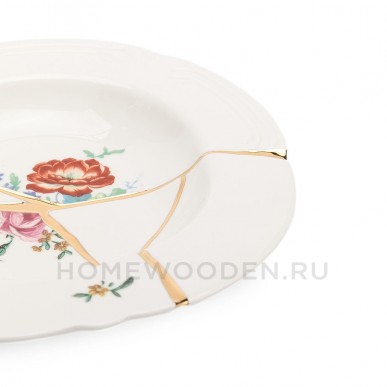Тарелка глубокая Seletti Kintsugi фарфор 09622 Тарелка глубокая Seletti Kintsugi фарфор 09622