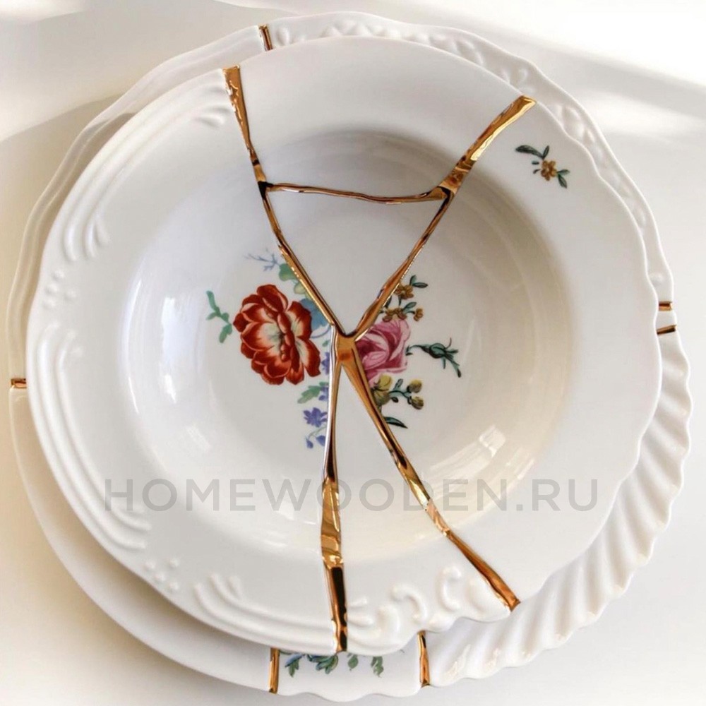 Тарелка глубокая Seletti Kintsugi фарфор 09622