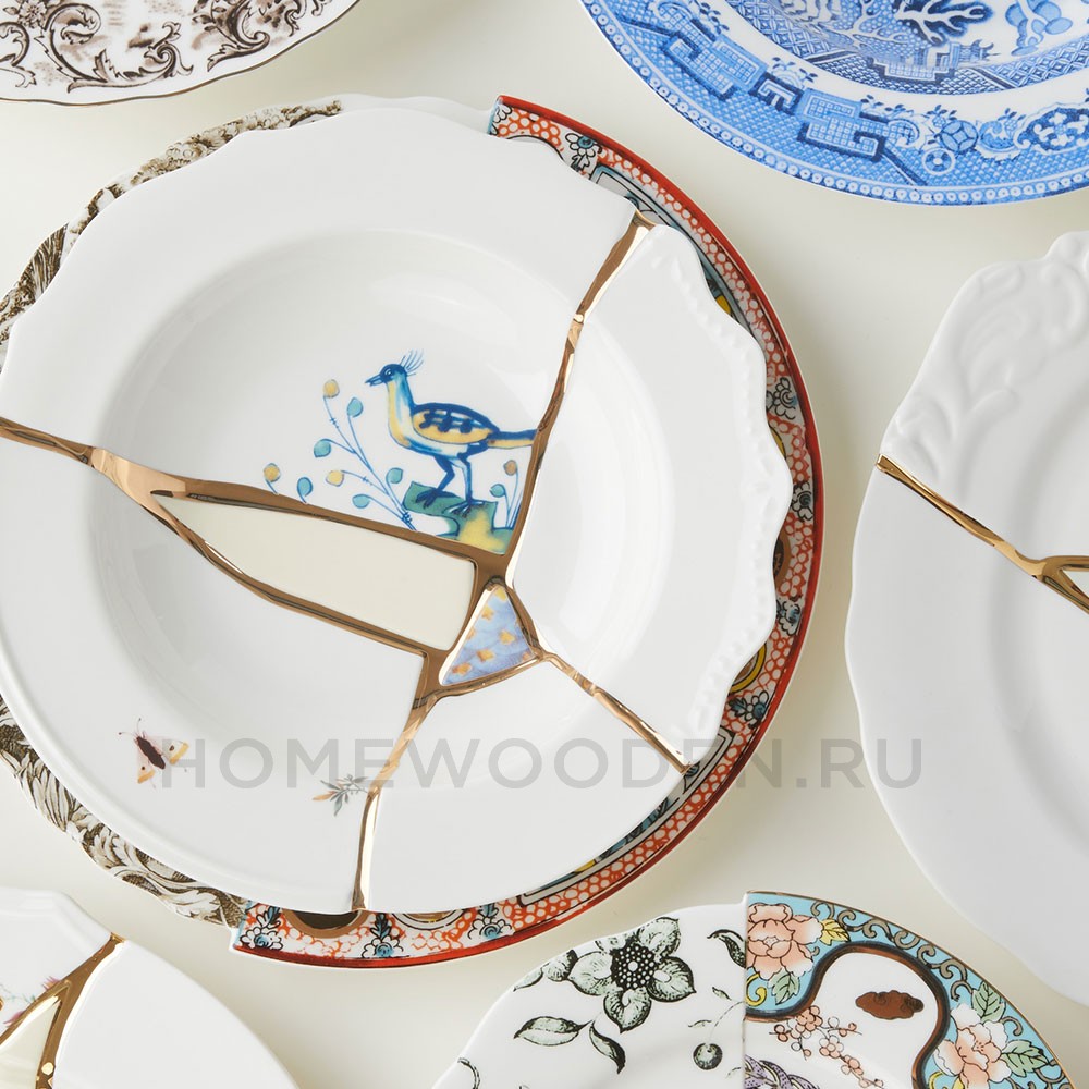 Тарелка глубокая Seletti Kintsugi фарфор 09621