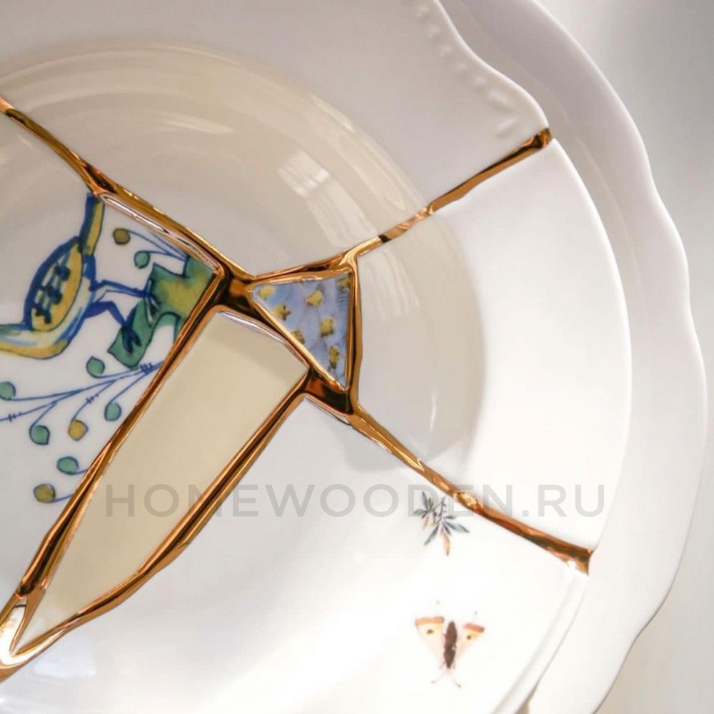 Тарелка глубокая Seletti Kintsugi фарфор 09621