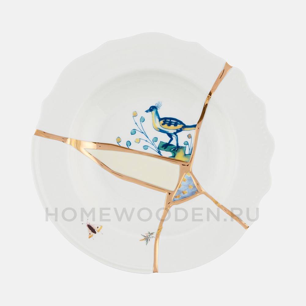 Тарелка глубокая Seletti Kintsugi фарфор 09621