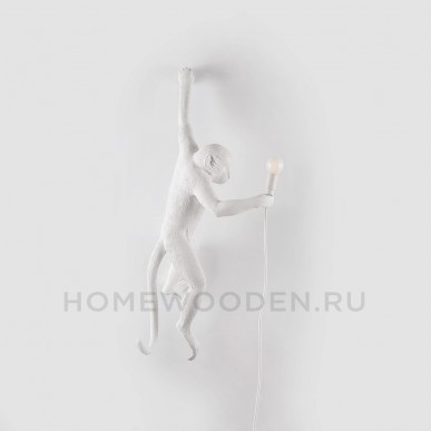 Настенный светильник белый Seletti Monkey Lamp Hanging Left
