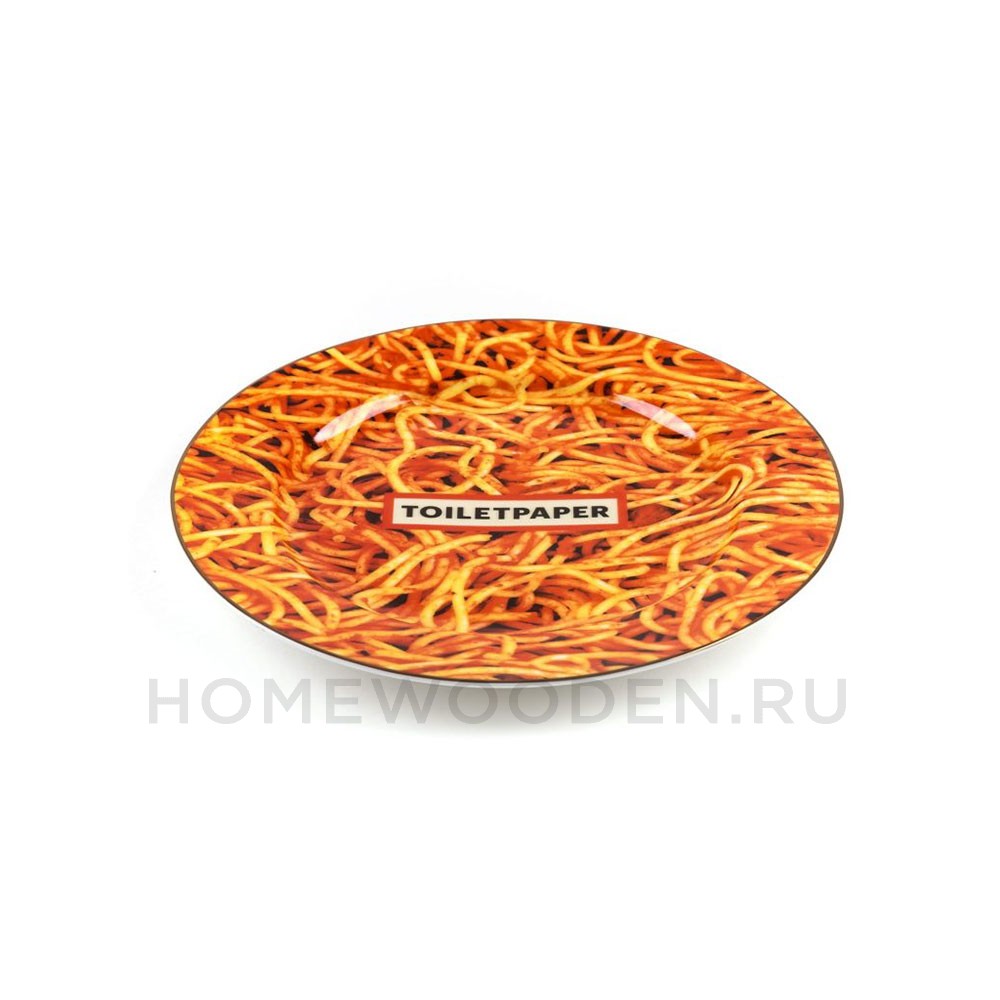 Тарелка Seletti Spaghetti Gold Border
