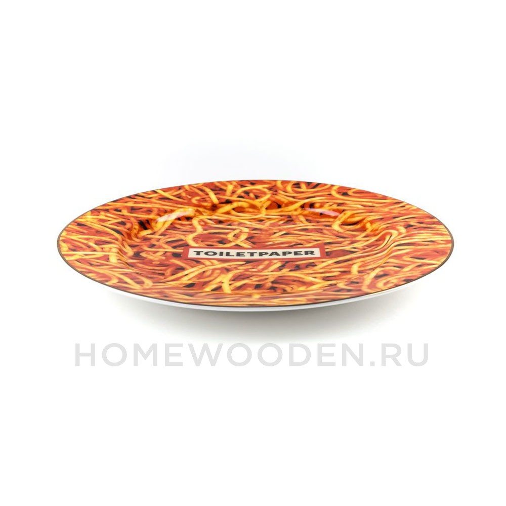Тарелка Seletti Spaghetti Gold Border
