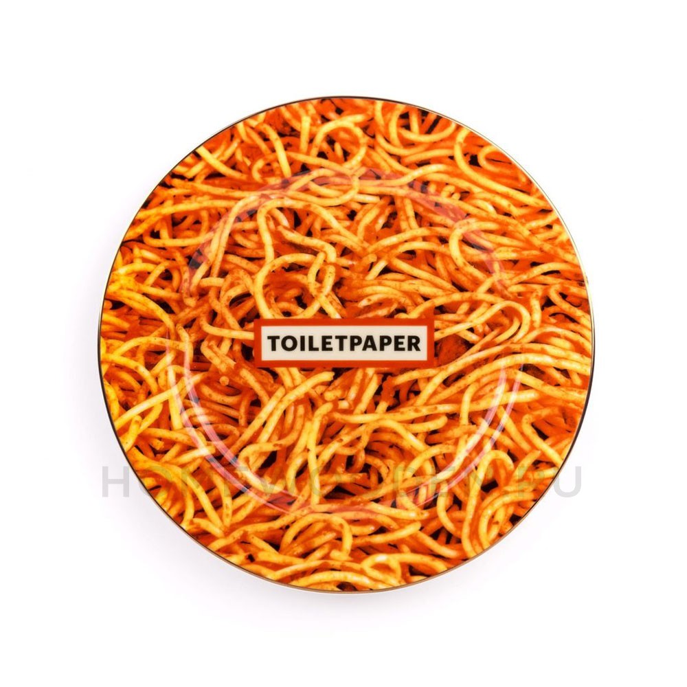 Тарелка Seletti Spaghetti Gold Border