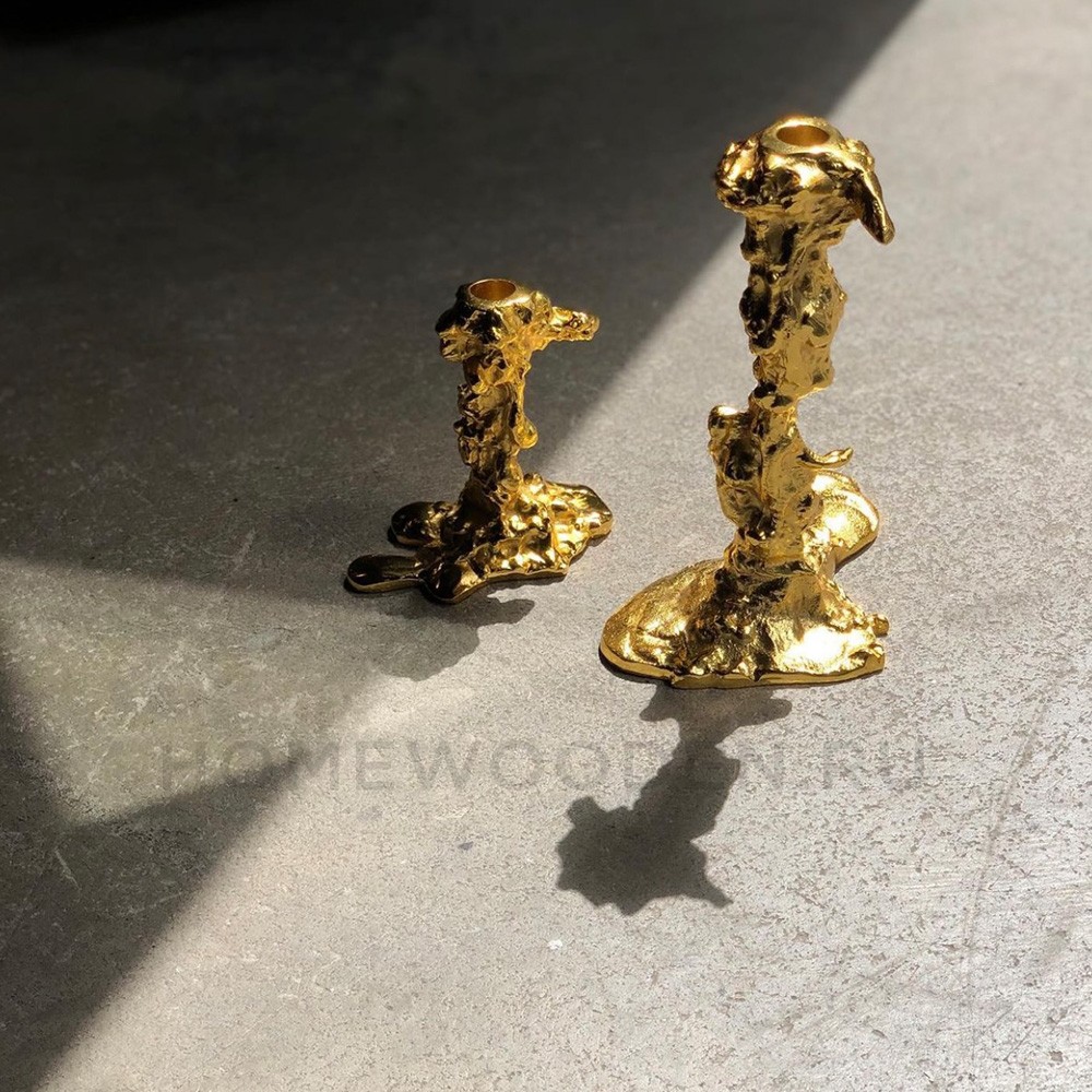 Подсвечник Pols Potten Drip candle holder gold l