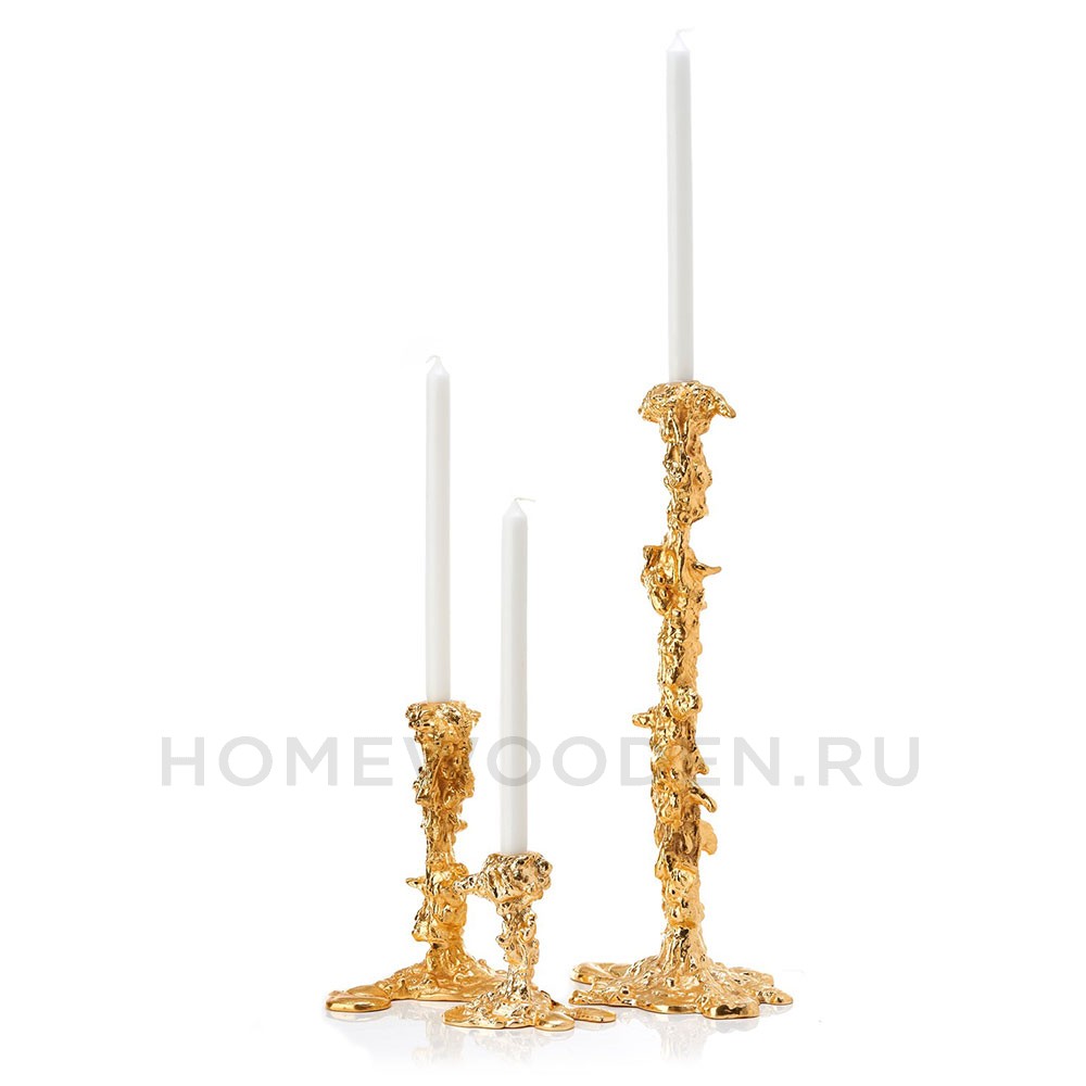 Подсвечник Pols Potten Drip candle holder gold l