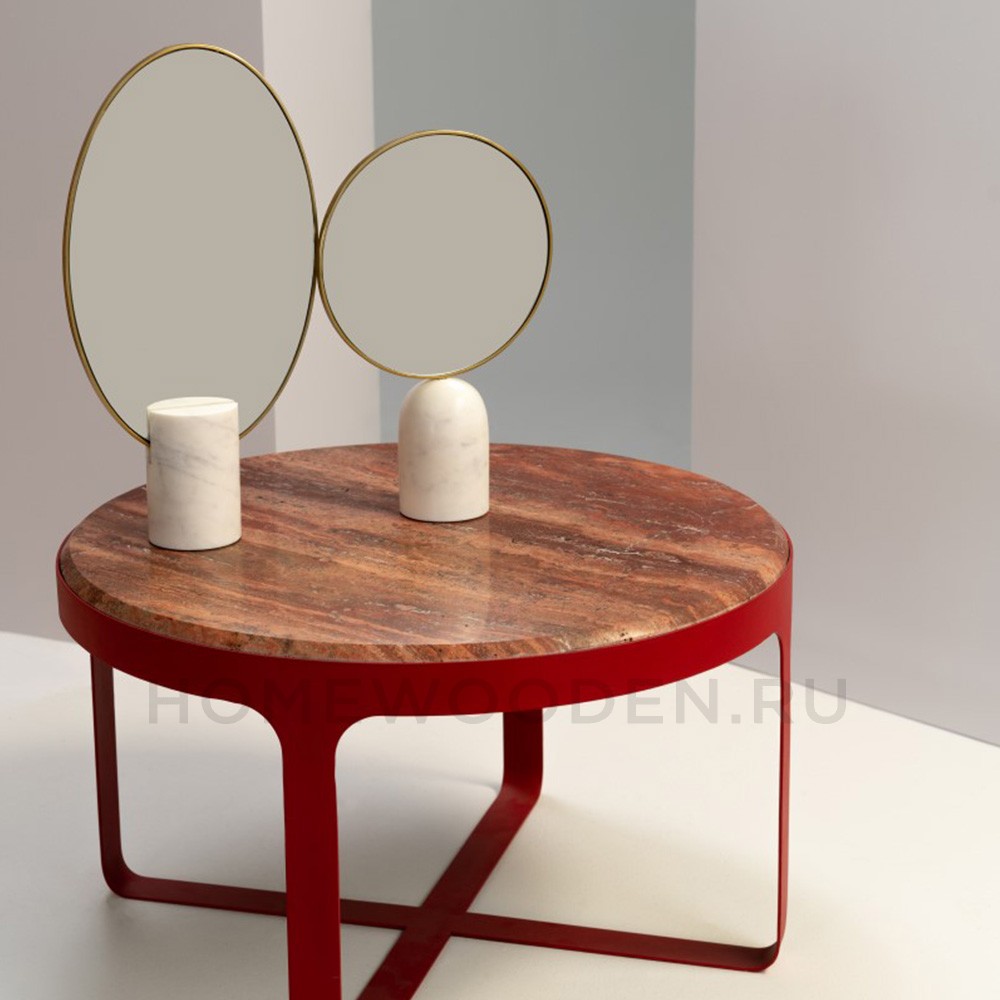 Зеркало Pols Potten Round marble white